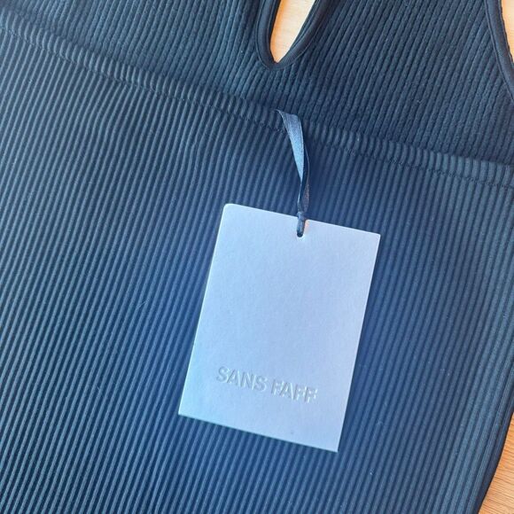 NWT SANS FAFF Women’s Black Lozza Halter Neck Maxi Dress Medium - Picture 5 of 7